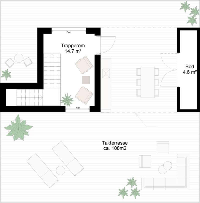 Plan 2 - takterrasse